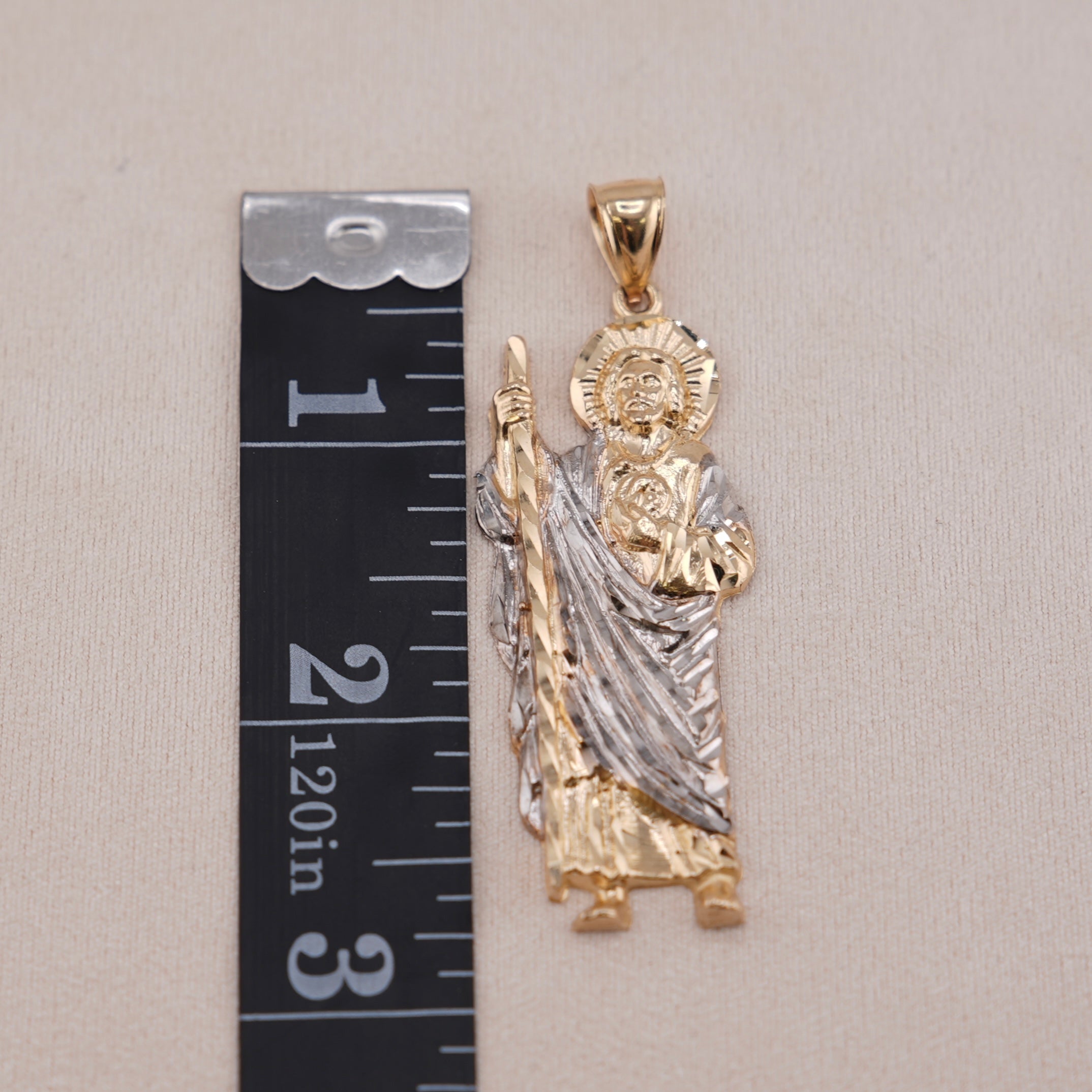 14k Gold Large San Judas Pendant