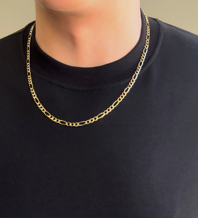 10k Gold Solid Figaro Chain 4.5mm