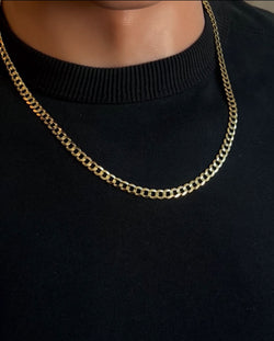 14k Gold Solid Curb Chain 7mm