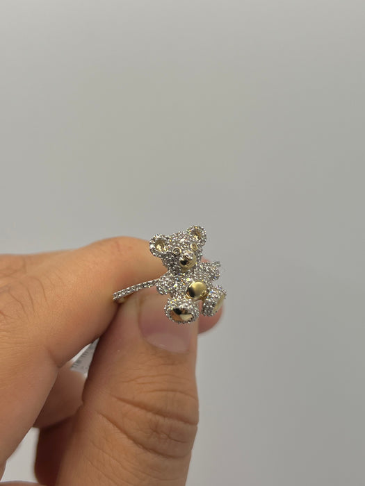 10k Gold Diamond Bear Ring