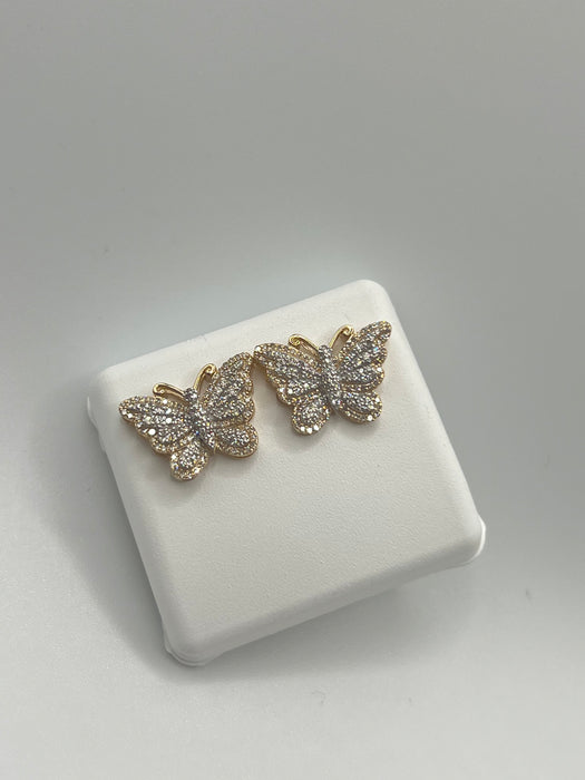 10k Gold Diamond butterfly Earrings