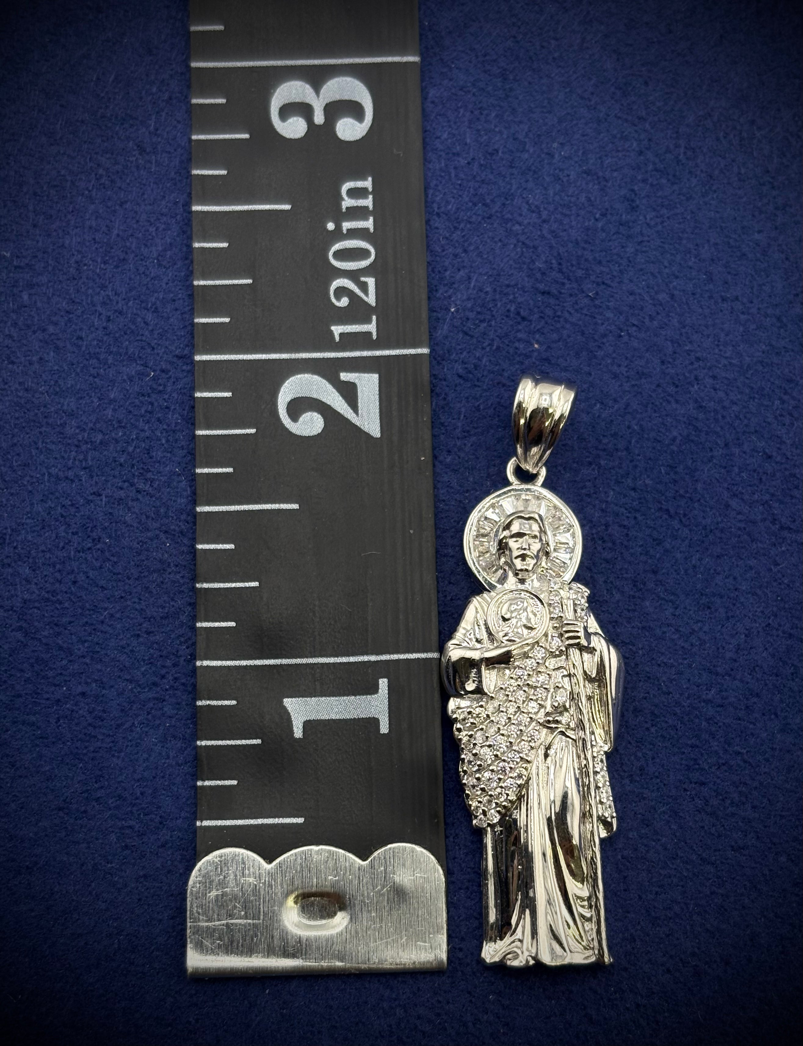 Silver 925 San Judas Chain Set