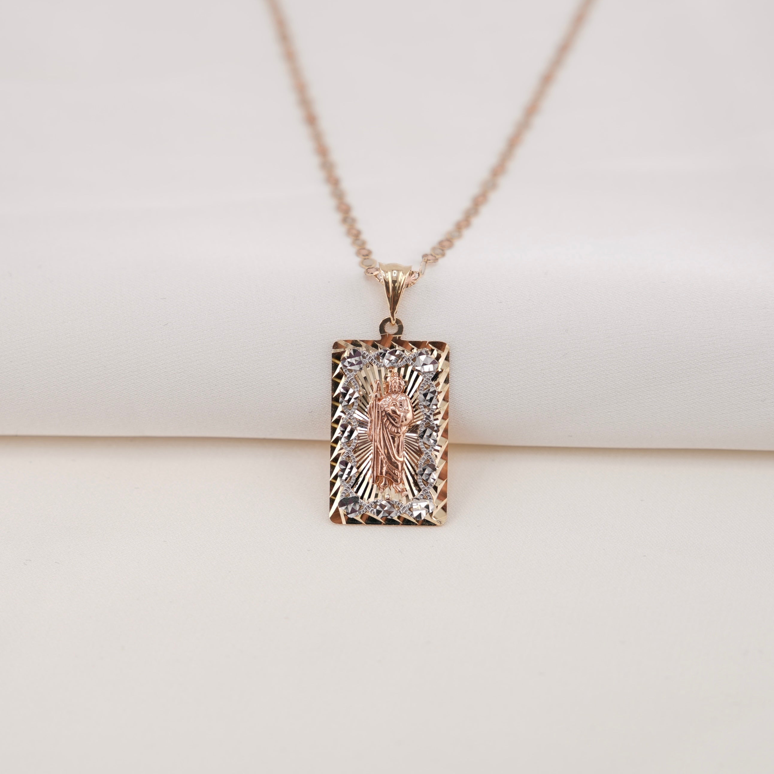14k Gold San Judas Chain Set
