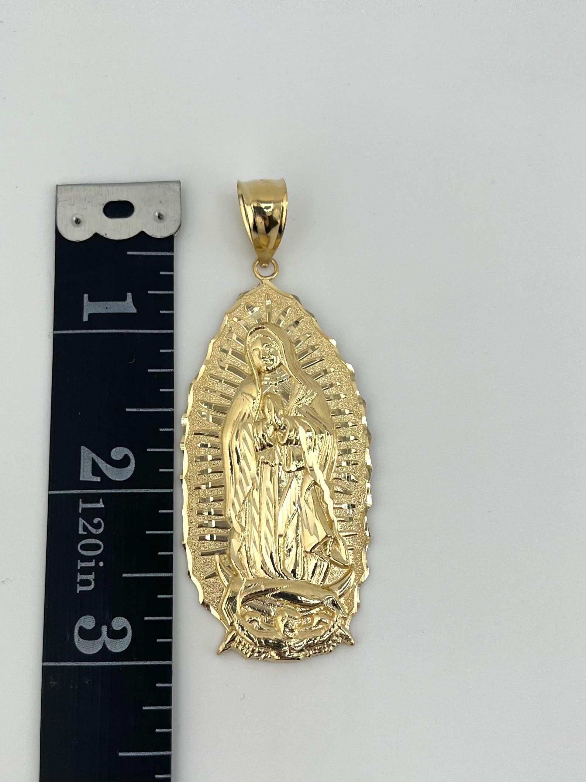 14k Gold XL Virgencita Pendant or Chain Set