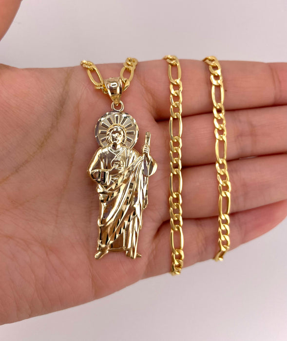 14k Gold San Judas Chain Set CBP#10