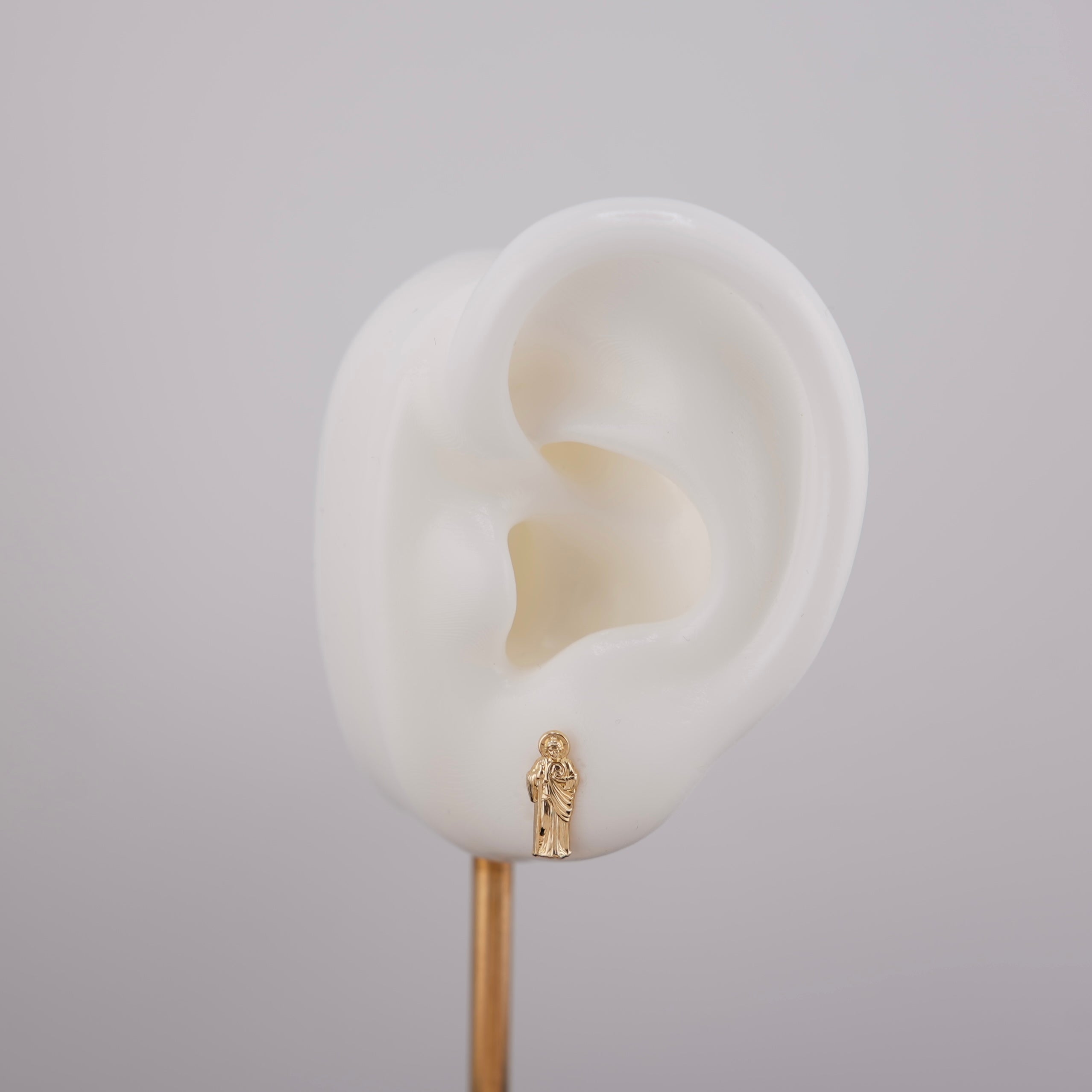 14k Gold Small San Judas Earrings
