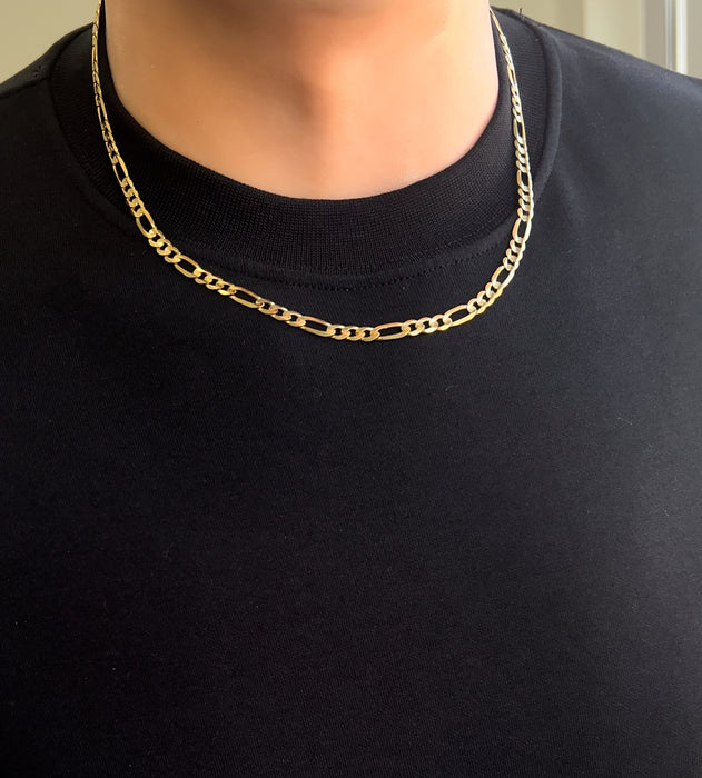 10k Gold Solid Figaro Chain 5.5mm