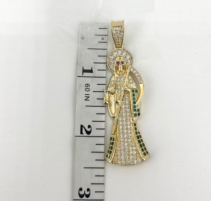 14k Gold Medium Santa Muerte Chain Set