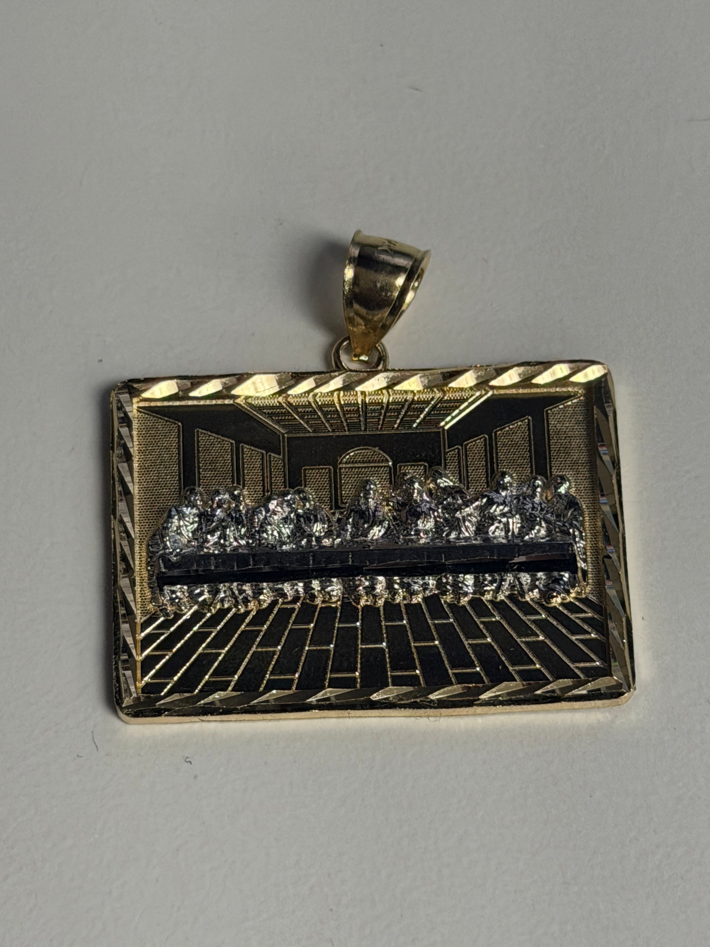14k Gold last supper pendant