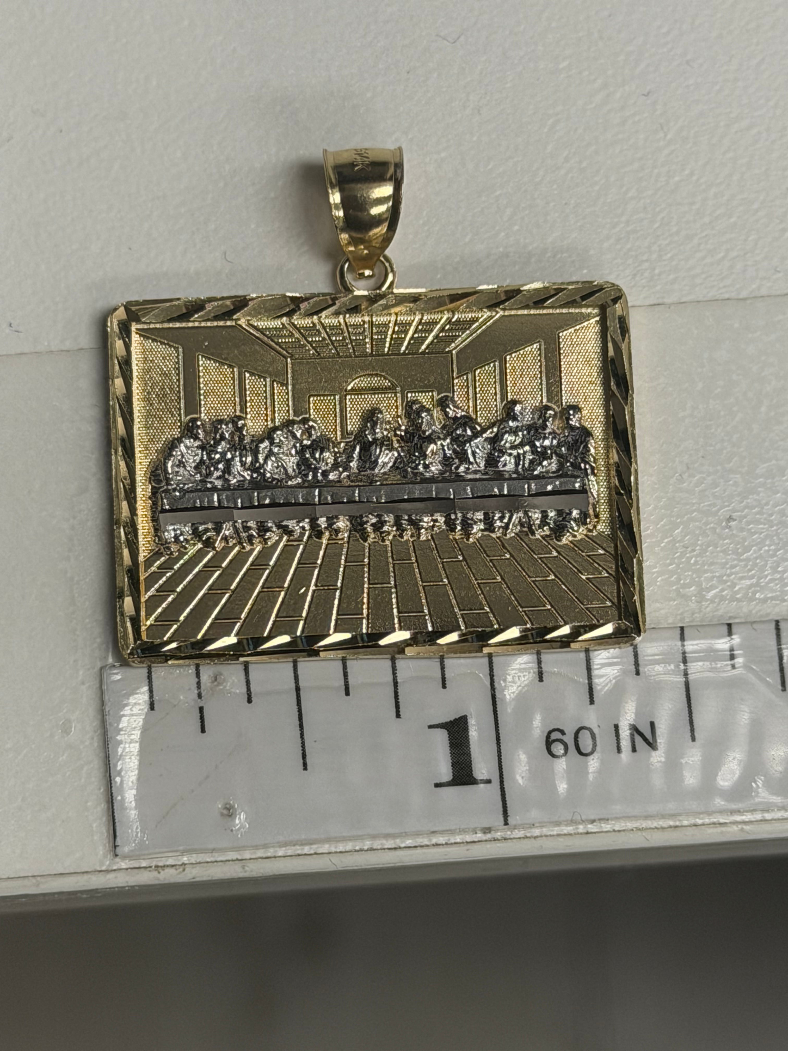 14k Gold last supper pendant