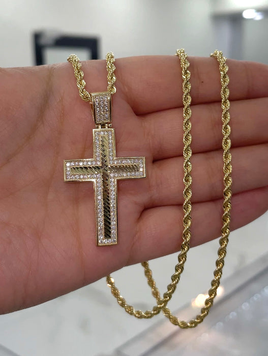 14k Gold Cross Chain Set CBP#23