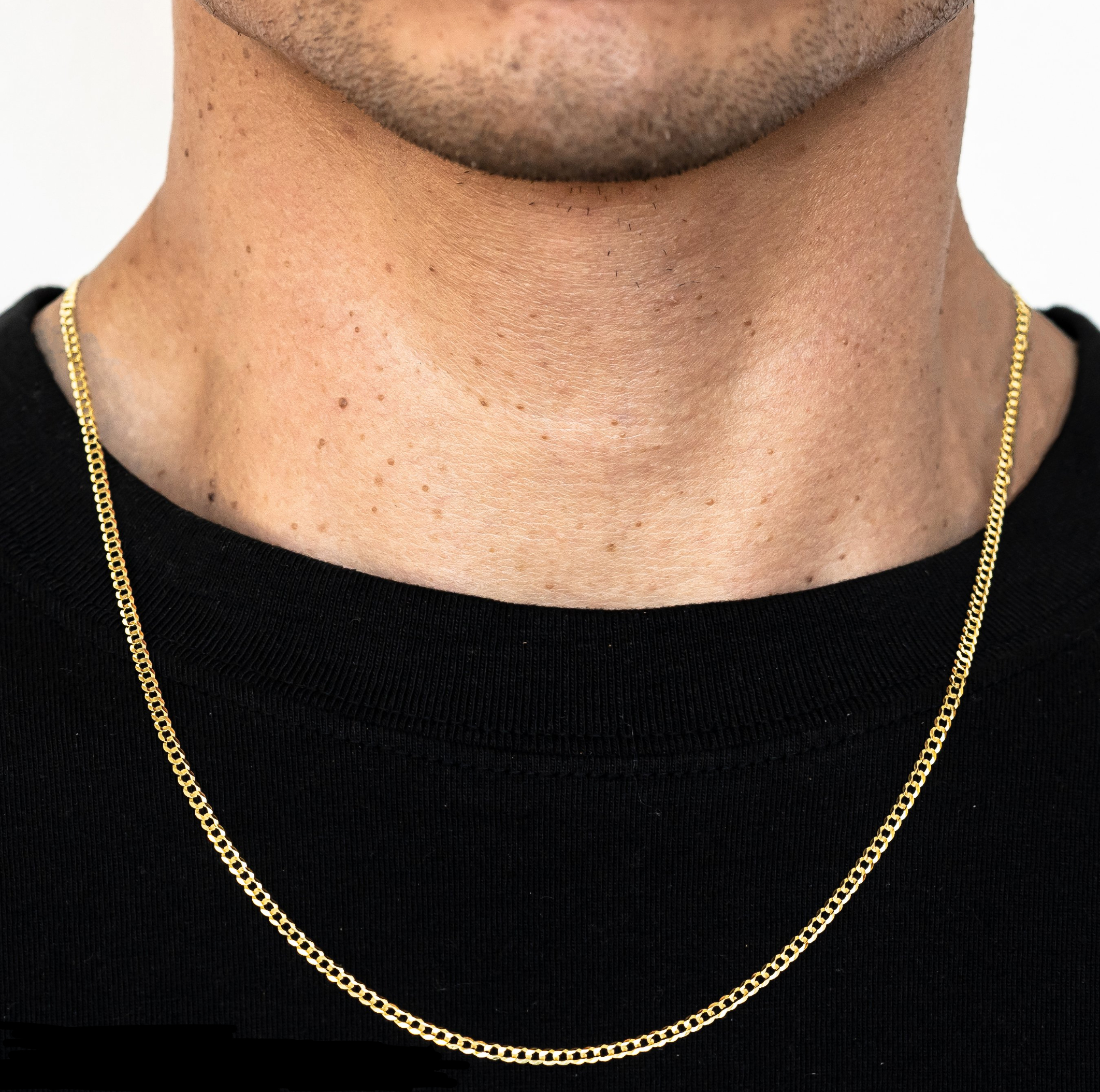 Ban Chain 10K Gold Hollow Curb Chain 3.5mm