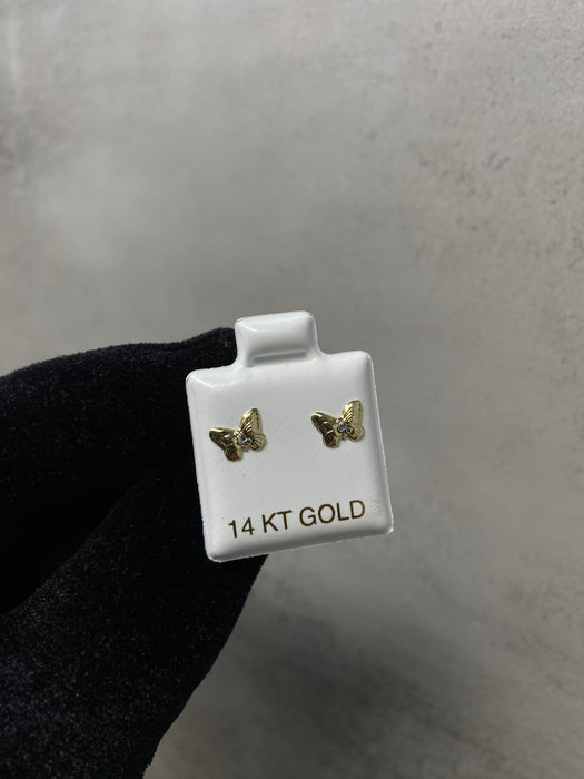 14k Gold Butterfly Earrings