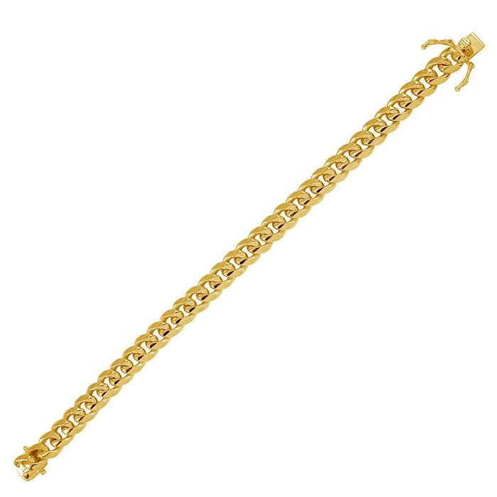 Silver 925 Gold Plated Miami Curb Bracelet 9mm - CH443 GP BR