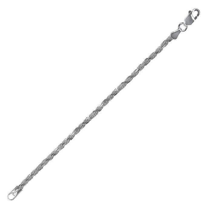 Silver 925 Diamond Cut High Polished Rope 040 Anklets 1.8mm - CHA524