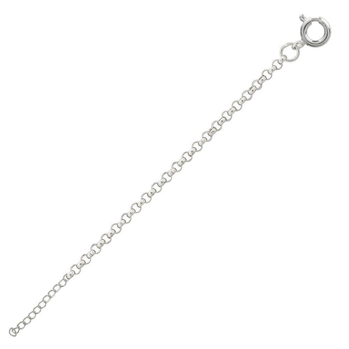 Silver 925 High Polished Round Rolo 025 Anklets 1.8mm - CHA702