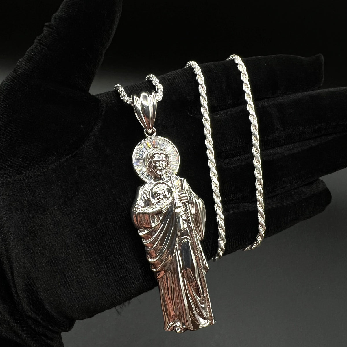 San judas pendant deals silver