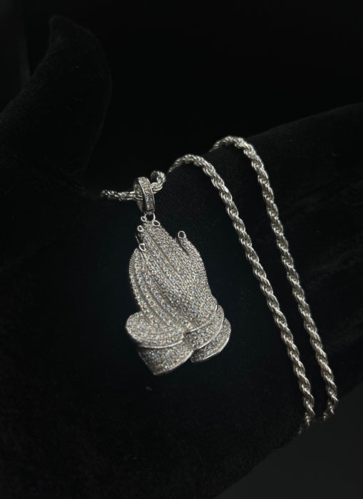Silver .925 Praying Hands pendant or chain set!