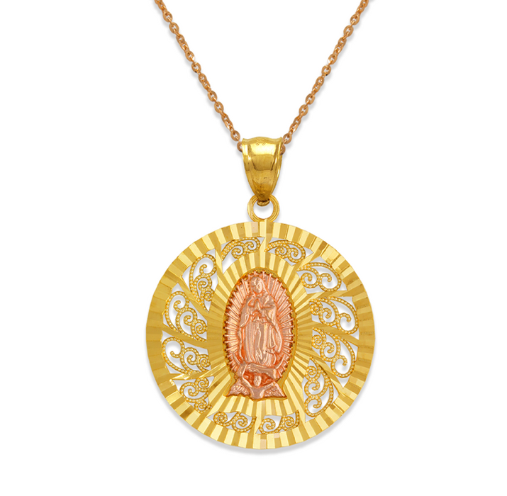 14k Gold 2 Tone Virgin Mary Pendant (pendant only)