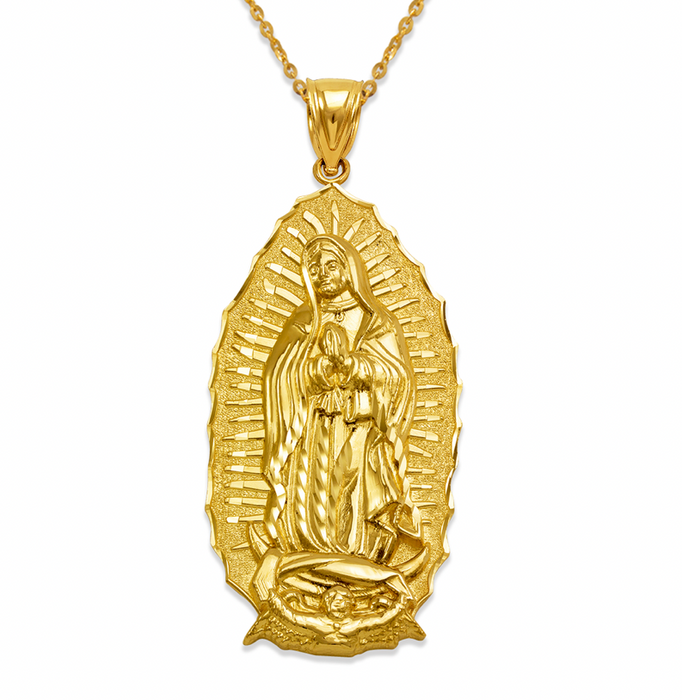 14k Gold Large Virgin Mary Pendant (pendant only)