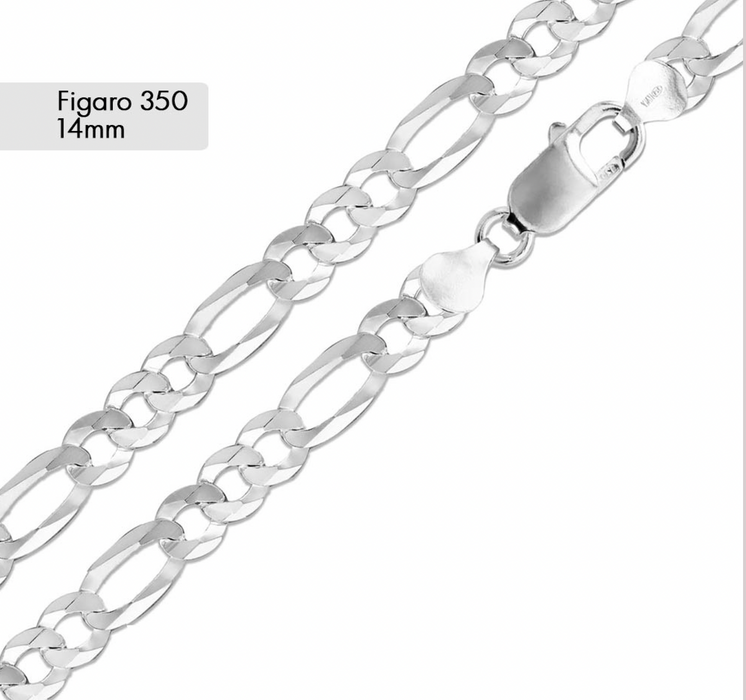 Silver .925 Figaro Chain 14mm