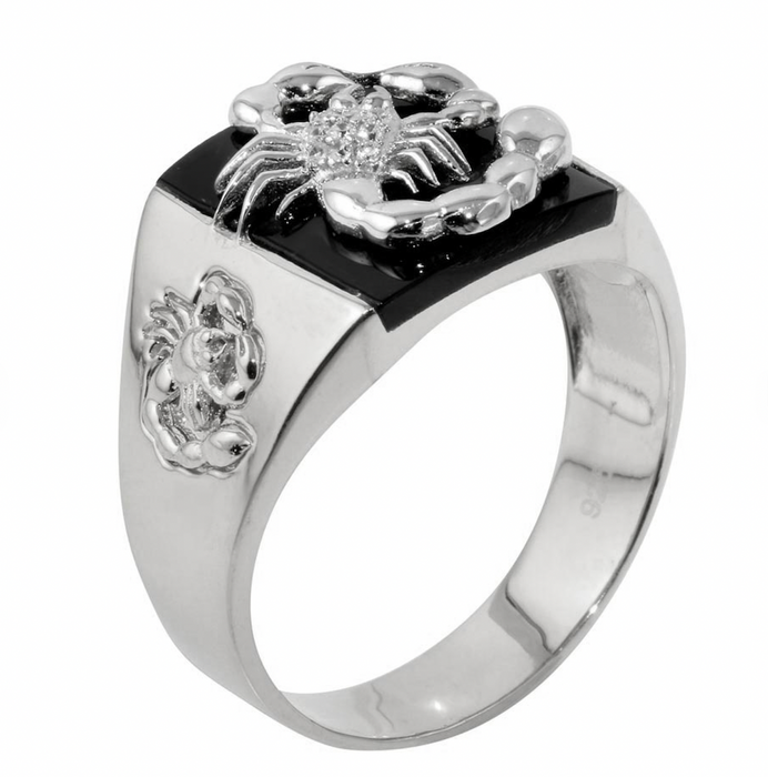 Silver .925 Scorpion Ring w/ CZ