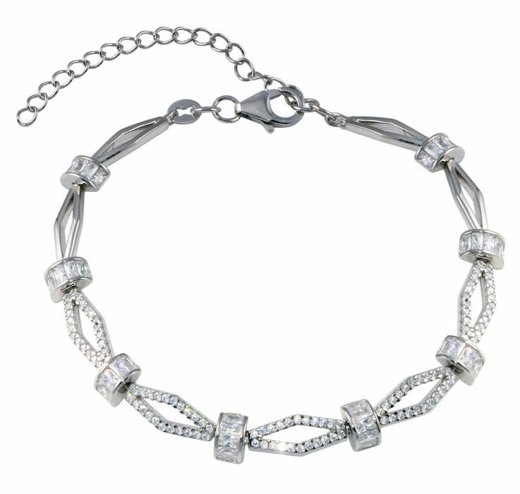 Silver .925 Confetti Bracelet w/CZ