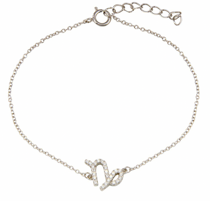 Silver .925 Capricorn Bracelet w/ CZ