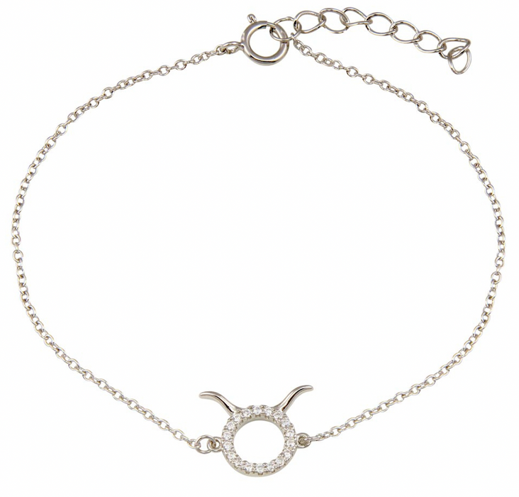 Silver .925 Taurus Bracelet w/ CZ