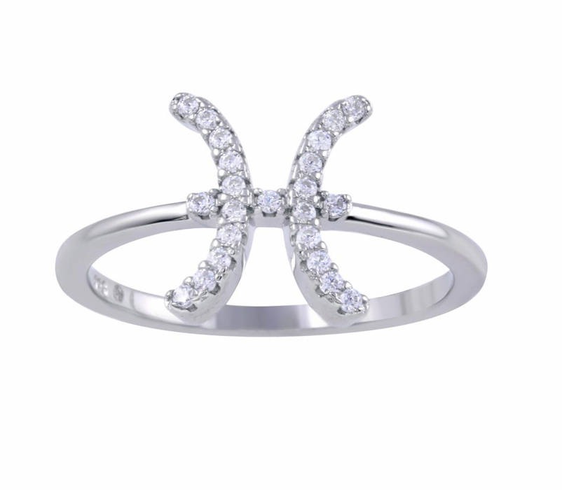 Silver .925 Pisces Ring w/CZ