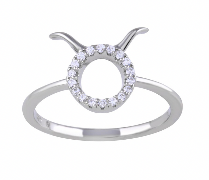 Silver .925 Taurus Ring w/CZ