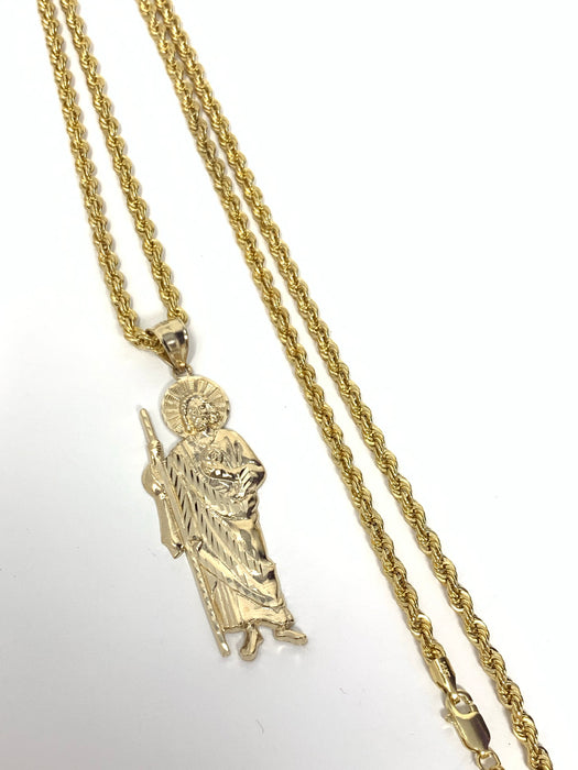 San Judas PT1135 14k Gold   ( pendant or chain set )