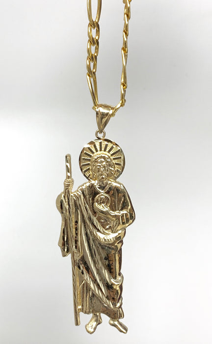 14k Gold Big San Judas with chain or just pendant