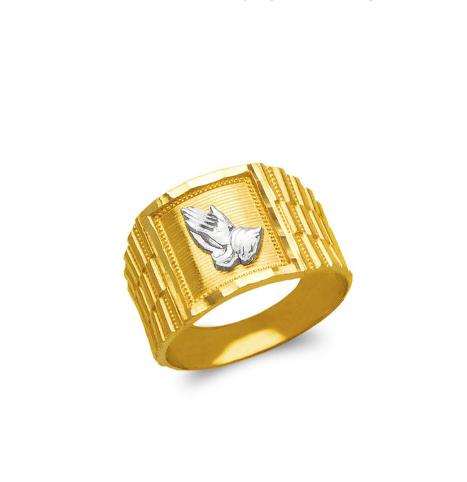 14k Gold Praying hands ring ,  ring men’s ( custom made )