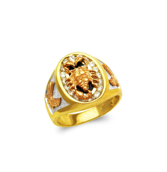 14k Gold men’s Scorpion ring with CZ