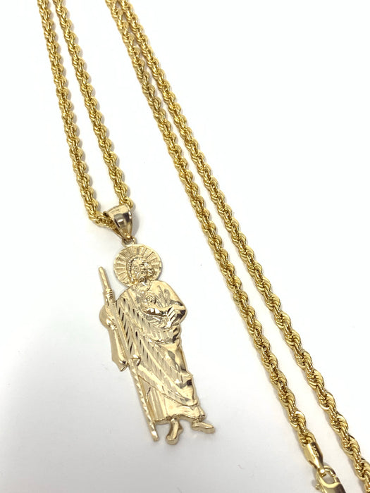 San Judas PT1135 14k Gold   ( pendant or chain set )