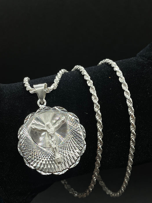 Silver .925 medium Jesus  pendant or chain set!