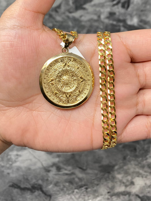 14k Gold Aztec Chain Set