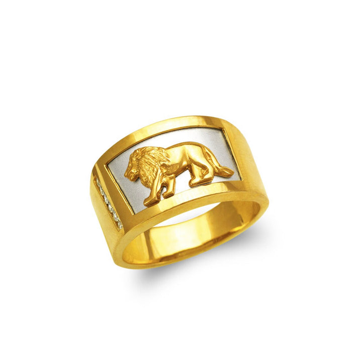 14k Gold men’s ring lion