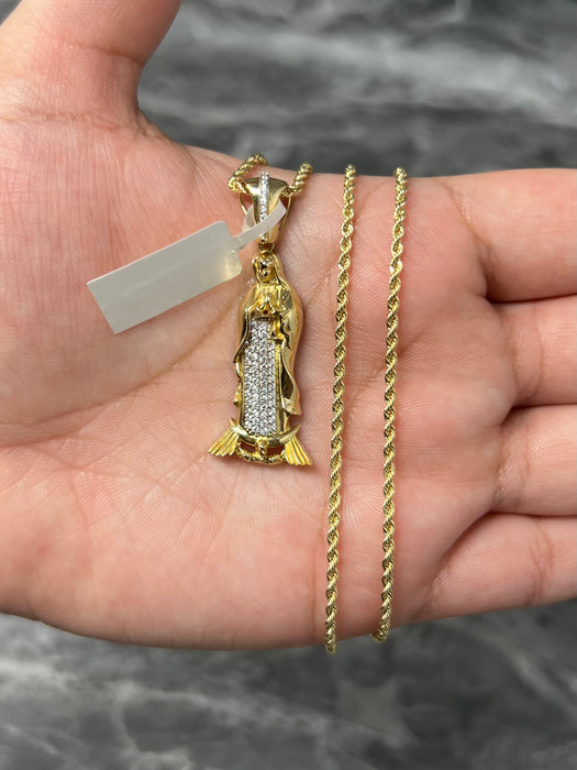 14k Gold Virgencita chain set