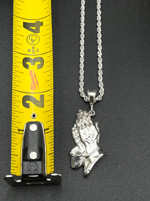 Silver .925 medium Praying Hands   pendant or chain set!