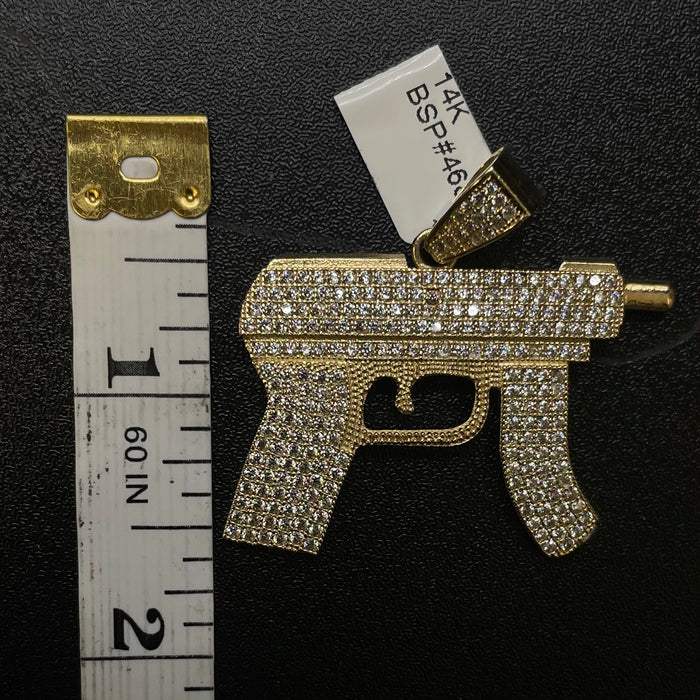 14k Gold Gun Pendant or Chain set (BSP468)