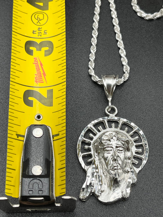 Silver .925 medium Jesus pendant or chain set!