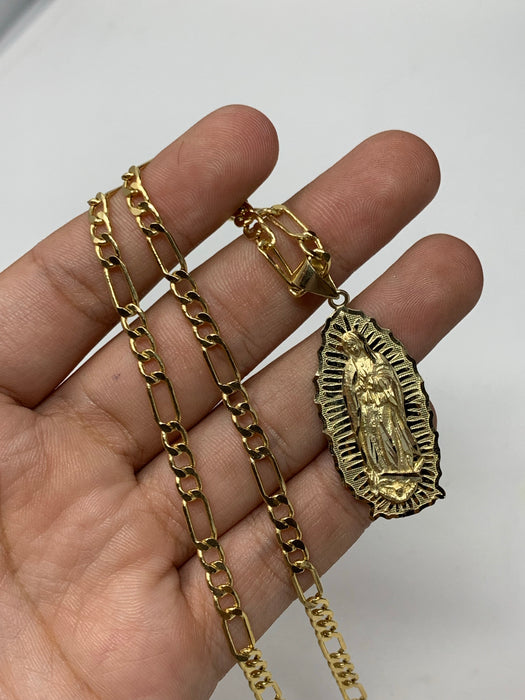 14k Gold Virgin Mary  ( pendant or chain set )