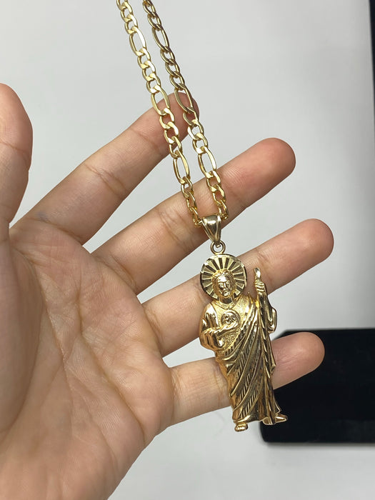 14k Gold Big san Judas  ( pendant or chain set )