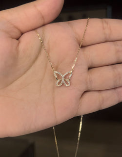 14K Gold Women’s Butterfly Necklace . NK106
