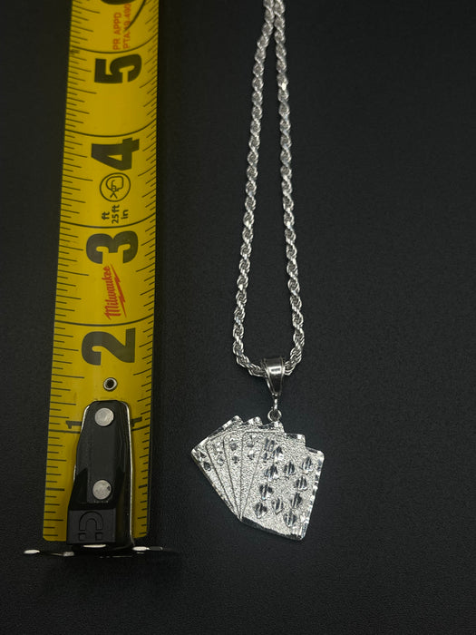 Silver .925 playing Cards pendant or chain set!