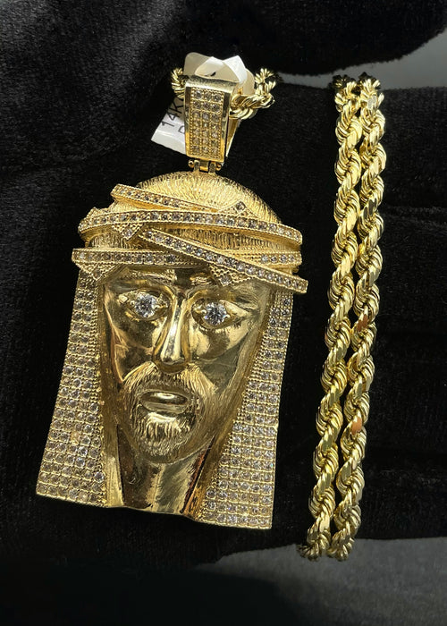 14k Gold Jesus Pendant or Chain set (BSP523)