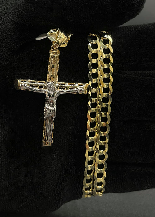 14k Gold Cross Pendant or Chain set (P13-04)