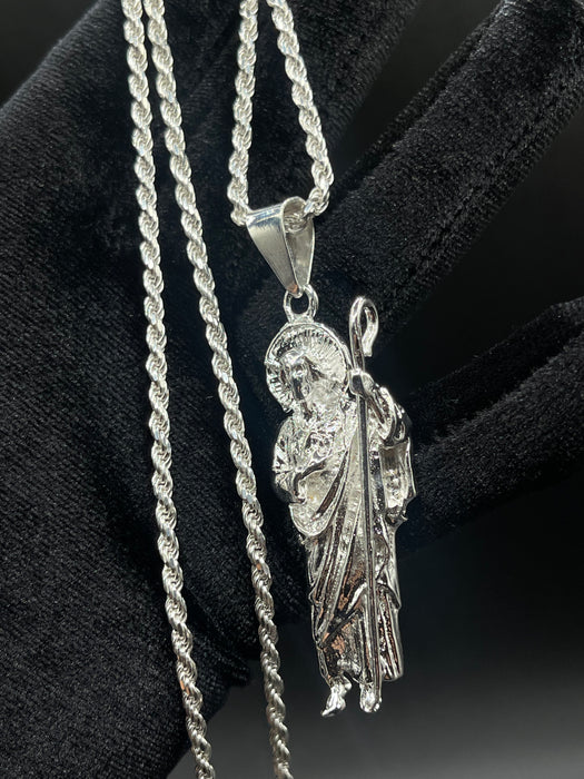 Silver .925 Medium San Judas pendant or chain set!